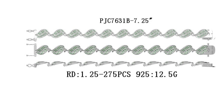 Bracelet semi-monté en argent sterling serti rond RD 1,25 mm