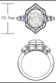 Halbmontierte Ringfassung aus Sterlingsilber, oval, OV, 12 x 10 mm