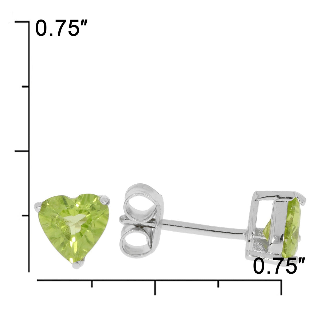 Sterling Silver Semi Mount Earrings Setting Heart HT 6X6mm